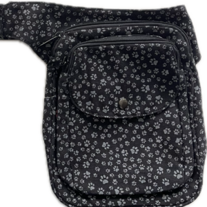Hipbag NJFreiburg - paws - Black and grey